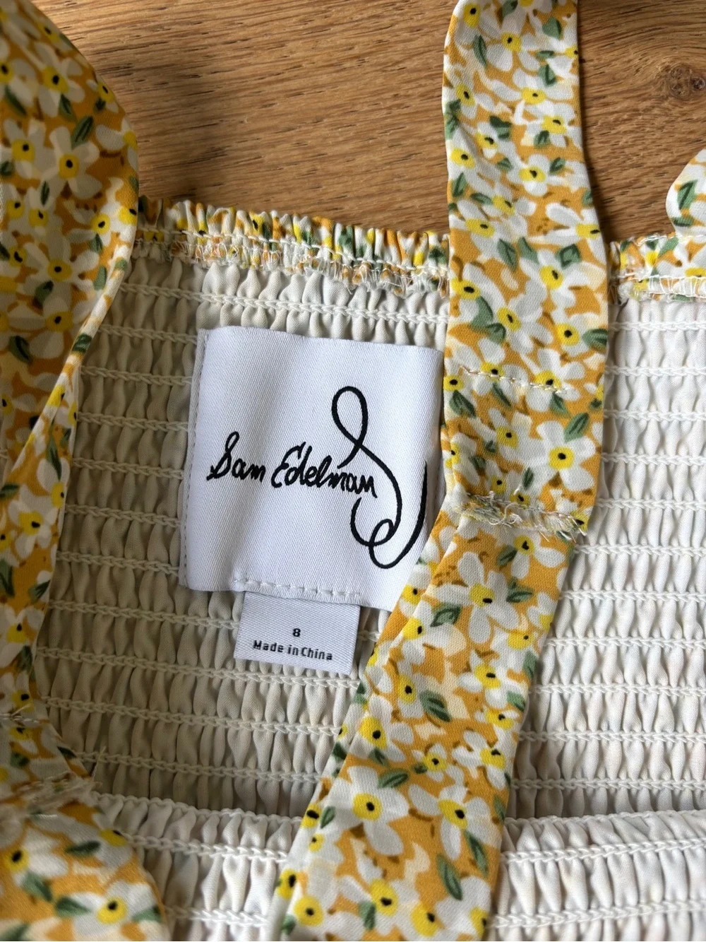 Sam edelman yellow floral tiered maxi dress womens 8 - Picture 4 of 5